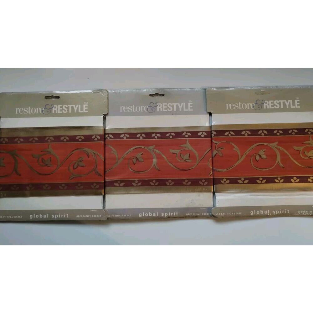 Lot of 3 Restore and Restyle Decorative Wall Border - Pre-pastels - 5 yds Ea